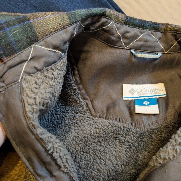 Columbia Rugged Wool Blend Fleece Lined Shirt Jacket Large - Picture 8 of 13